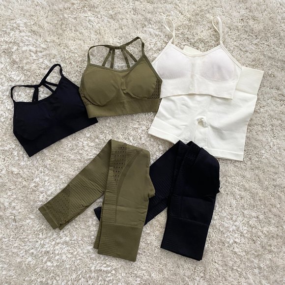 NEW 6 PC WORKOUT GYM GYMSHARK (SHORTS, BRA, LEGGINGS) YOGA LOT SIZE SMALL S XS - Picture 3 of 12